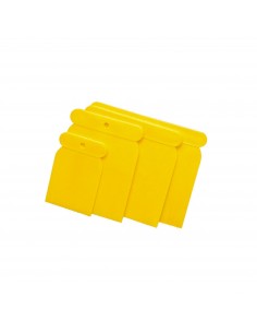 Juego 4 Espátulas Plástico Amarillo Rulo Pluma