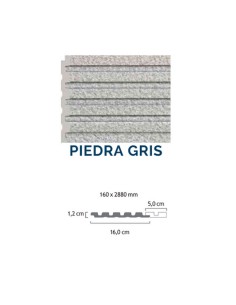 Friso de listones Floor Step WALL Piedra Gris