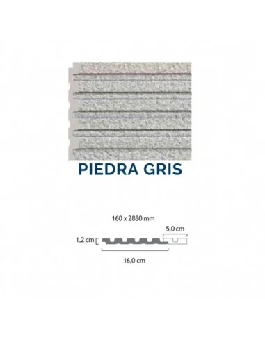 Friso de listones Floor Step WALL Piedra Gris