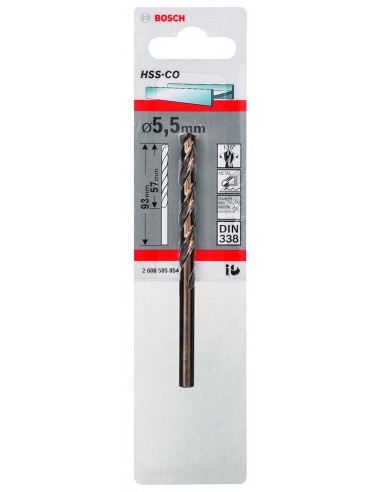 Broca para metal Bosch HSS-Co DIN 338...