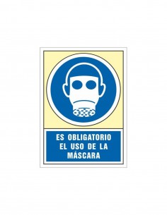 Señal Uso Obligatorio Máscara 21X30