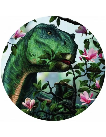 Mural Redondo Komar Autoadhesivo DOT Iguanodon eating Flowers DNG1-003