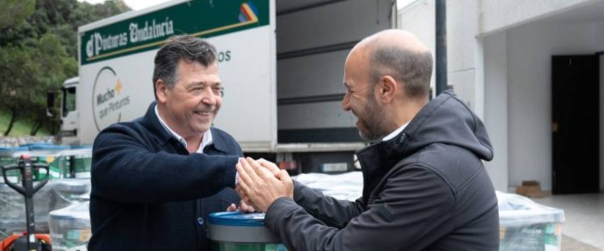 Donación de Pinturas Andalucía en Grazalema y Algodonales: 8.000 litros de pintura TKROM para familias afectadas por el temporal de Cádiz