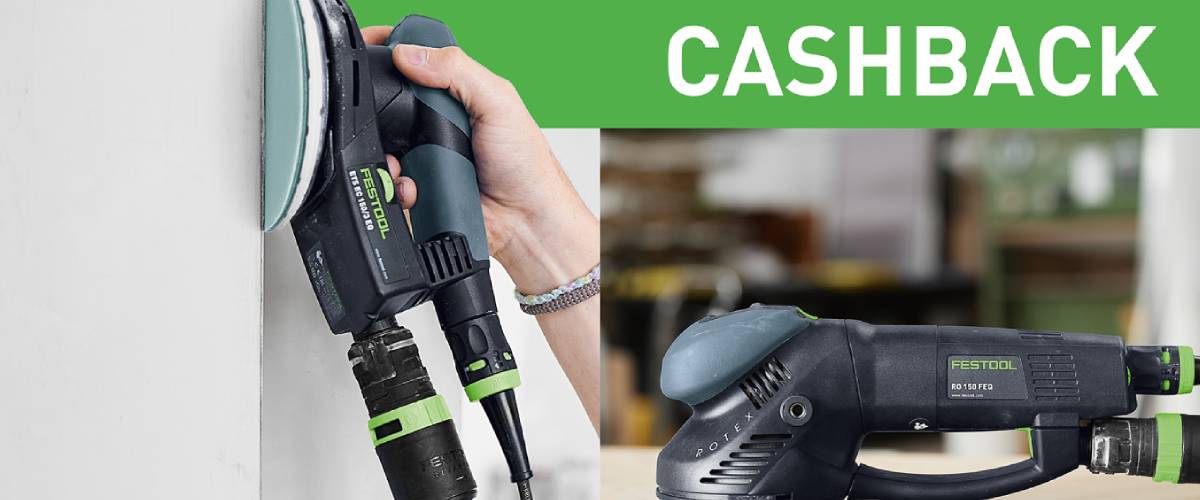 Festool Cashback Spring 2026 — ROTEX RO 150 y ETS EC 150 disponibles en Pinturas Andalucía