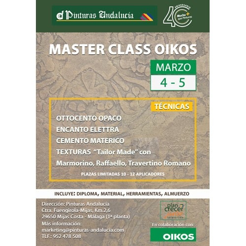 Master Class OIKOS Marzo 2020 "Técnicas de Alta Decoración"