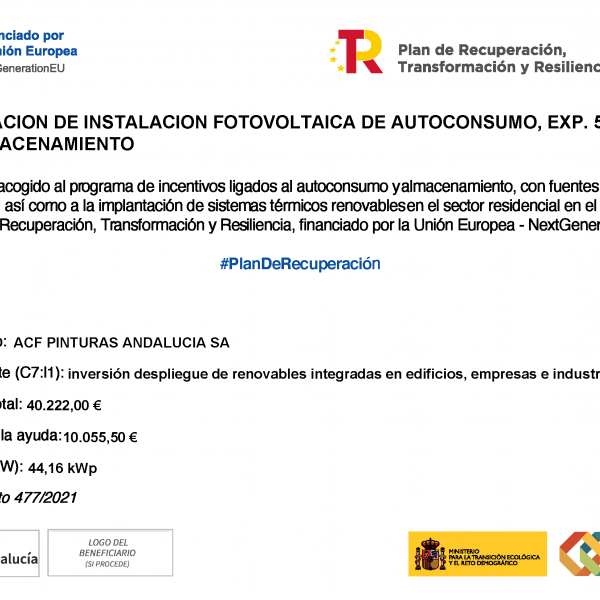 Realización de instalación fotovoltaica de autoconsumo oficina
